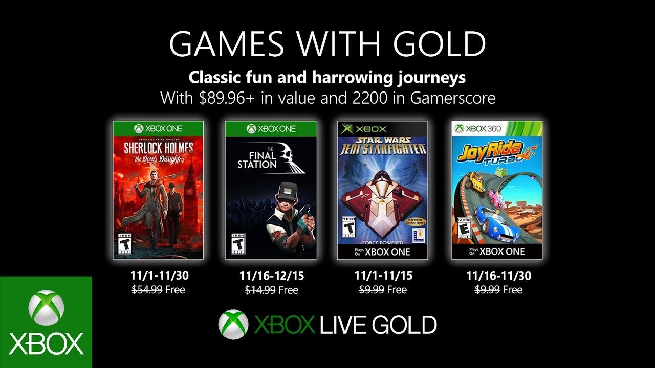 Список игр для подписчиков Xbox Live Gold в ноябре 2019