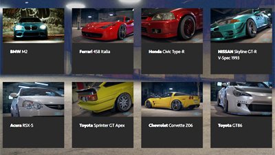 Полный список машин, доступных в Need for Speed